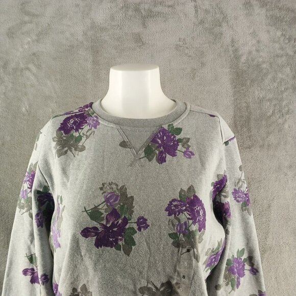 NWT KAREN SCOTT Floral Fleece Cozy Sweatshirt Pullover Small(4-6) Cotton Blend - Picture 2 of 13